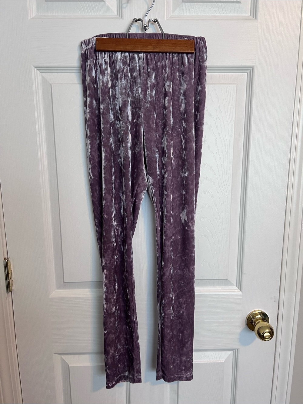 Girls XXL Dusty Purple Crushed Velour Leggings